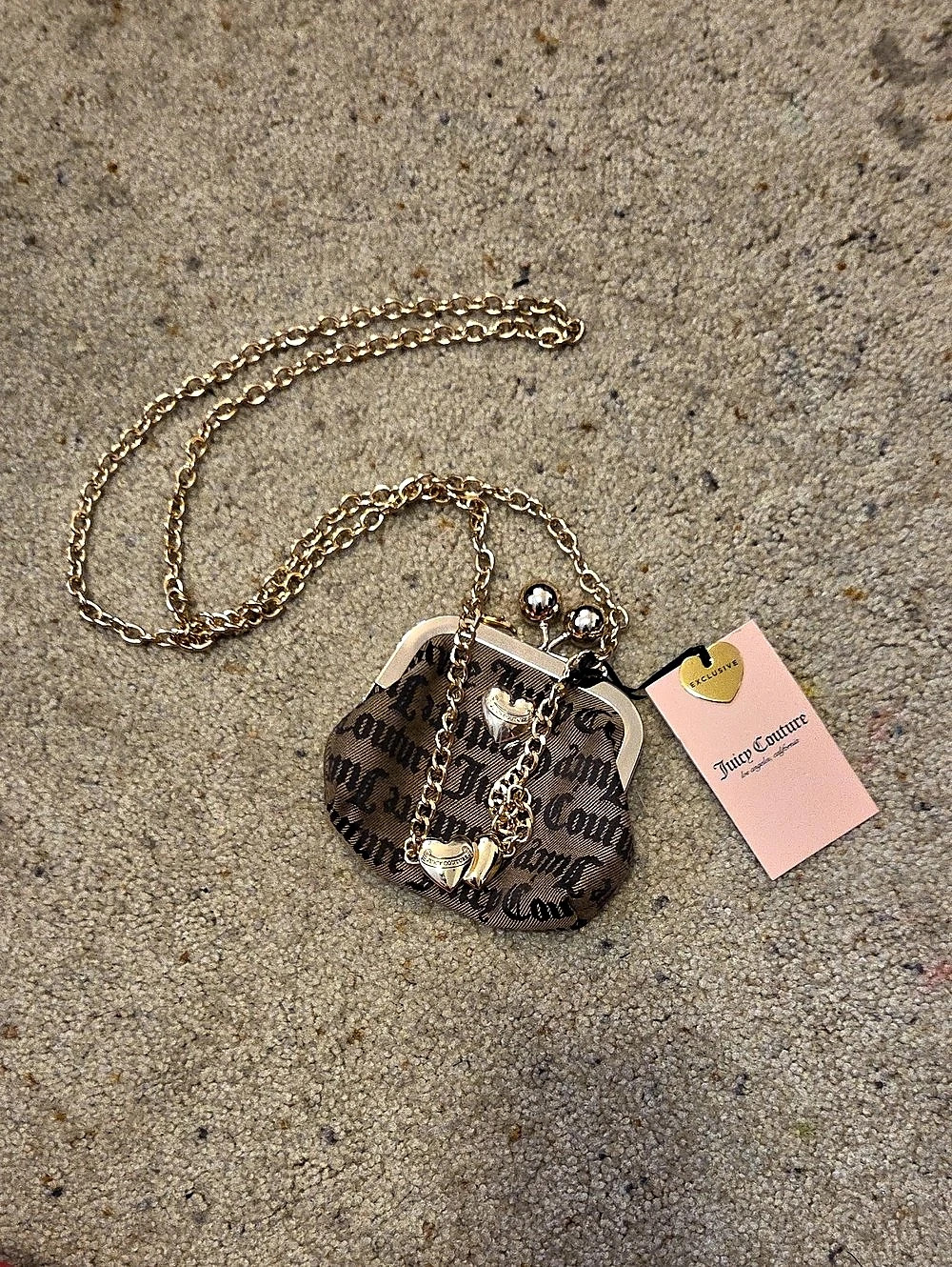 Juicy Couture Mini Frame Crossbody Bag in Brown NWT
